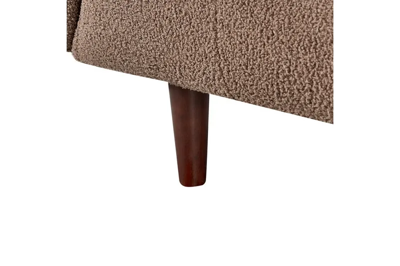 3-sitssoffa Beliani Byske Beige, mörkt trä Brown||Dark colored wood - Møbler - Sofaer - 3 seter sofa