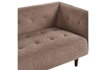 3-sitssoffa Beliani Byske Beige, mörkt trä Brown||Dark colored wood - Møbler - Sofaer - 3 seter sofa