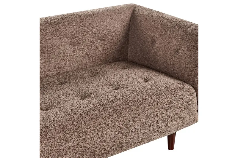 3-sitssoffa Beliani Byske Beige, mörkt trä Brown||Dark colored wood - Møbler - Sofaer - 3 seter sofa