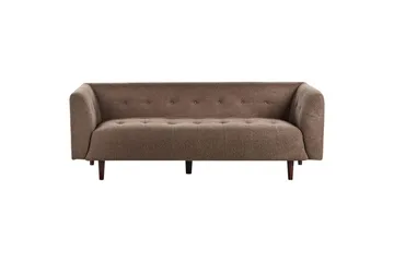 3-sitssoffa Beliani Byske Beige, mörkt trä Brown||Dark colored wood - Møbler - Sofaer - 3 seter sofa