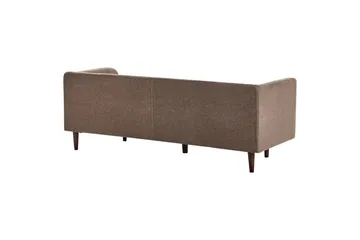 3-sitssoffa Beliani Byske Beige, mörkt trä Brown||Dark colored wood - Møbler - Sofaer - 3 seter sofa