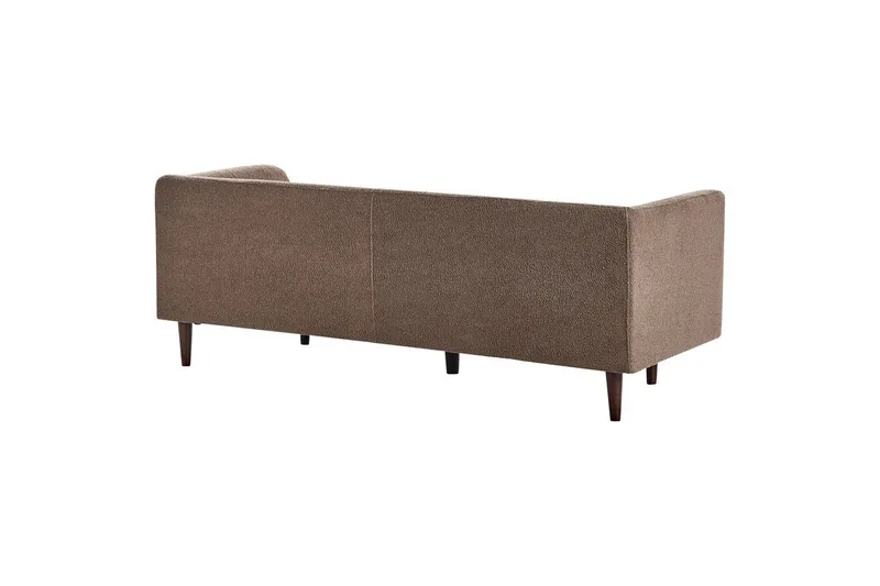 3-sitssoffa Beliani Byske Beige, mörkt trä Brown||Dark colored wood - Møbler - Sofaer - 3 seter sofa