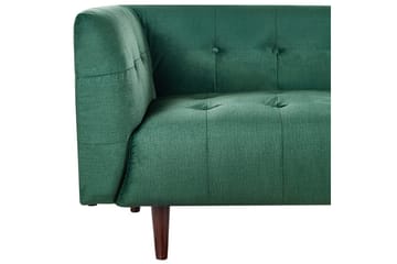3-sitssoffa Beliani Byske Beige, mörkt trä Green||Dark colored wood - Møbler - Sofaer - 3 seter sofa