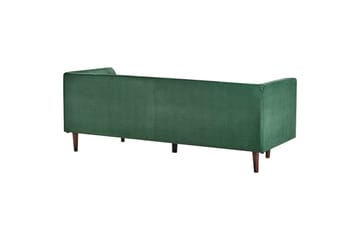 3-sitssoffa Beliani Byske Beige, mörkt trä Green||Dark colored wood - Møbler - Sofaer - 3 seter sofa