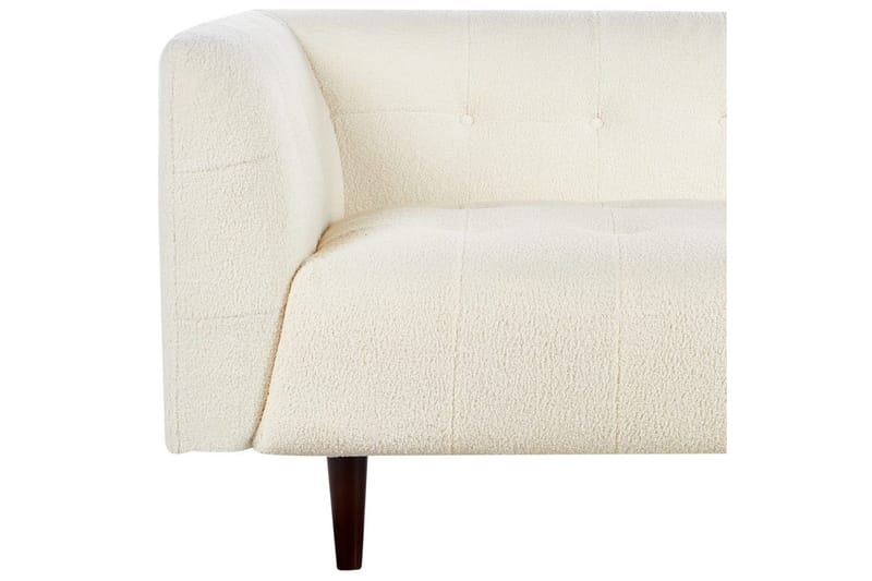 3-sitssoffa Beliani Byske Beige, mörkt trä NO_BRAND White - Hvit - Møbler - Sofaer - 3 seter sofa