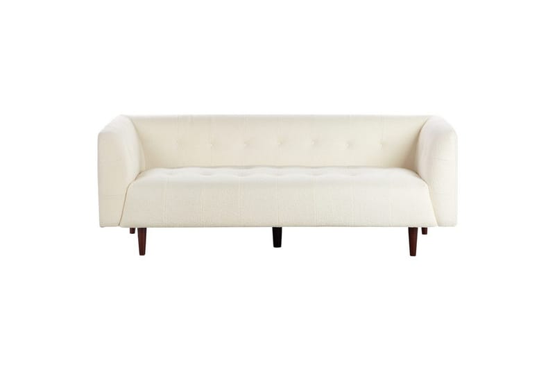 3-sitssoffa Beliani Byske Beige, mörkt trä NO_BRAND White - Hvit - Møbler - Sofaer - 3 seter sofa