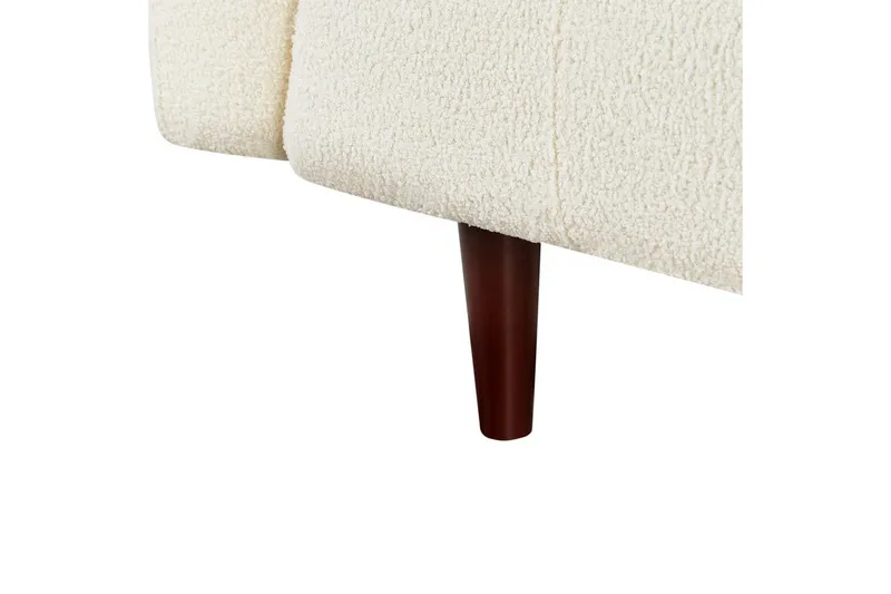 3-sitssoffa Beliani Byske Beige, mörkt trä NO_BRAND White - Hvit - Møbler - Sofaer - 3 seter sofa