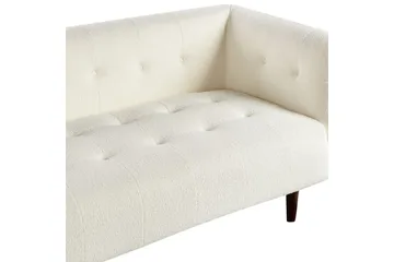 3-sitssoffa Beliani Byske Beige, mörkt trä NO_BRAND White - Hvit - Møbler - Sofaer - 3 seter sofa