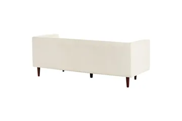 3-sitssoffa Beliani Byske Beige, mörkt trä NO_BRAND White - Hvit - Møbler - Sofaer - 3 seter sofa