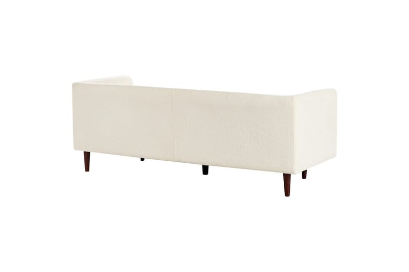 3-sitssoffa Beliani Byske Beige, mörkt trä NO_BRAND White - Hvit - Møbler - Sofaer - 3 seter sofa