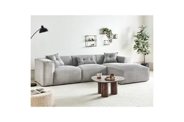3-sitssoffa Beliani Dolva Grå, svart, Vänstervänd Grey - Grå - Møbler - Sofaer - Sofaer med sjeselong - 3 seters sofa med divan