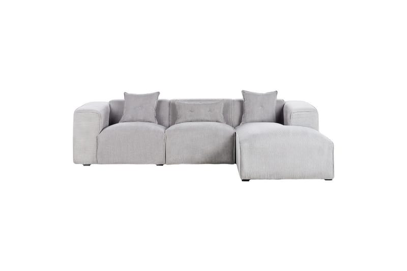 3-sitssoffa Beliani Dolva Grå, svart, Vänstervänd Grey - Grå - Møbler - Sofaer - Sofaer med sjeselong - 3 seters sofa med divan