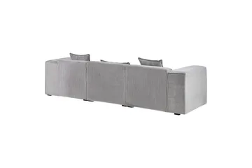 3-sitssoffa Beliani Dolva Grå, svart, Vänstervänd Grey - Grå - Møbler - Sofaer - Sofaer med sjeselong - 3 seters sofa med divan