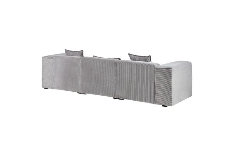 3-sitssoffa Beliani Dolva Grå, svart, Vänstervänd Grey - Grå - Møbler - Sofaer - Sofaer med sjeselong - 3 seters sofa med divan