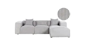 3-sitssoffa Beliani Dolva Grå, svart, Vänstervänd Grey - Grå - Møbler - Sofaer - Sofaer med sjeselong - 3 seters sofa med divan