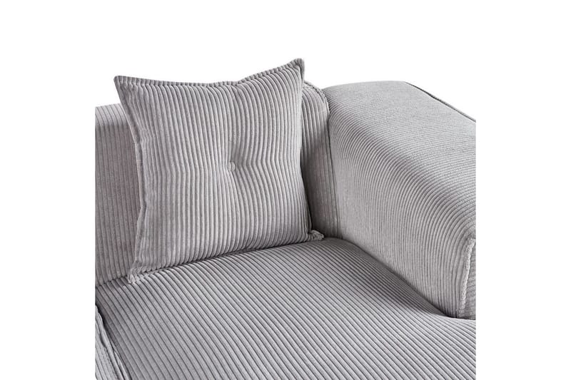 3-sitssoffa Beliani Dolva Grå, svart, Vänstervänd Grey - Grå - Møbler - Sofaer - Sofaer med sjeselong - 3 seters sofa med divan