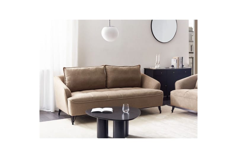 3-sitssoffa Beliani Hobro Brun, Svart Brown||Black - Møbler - Sofaer - 3 seter sofa