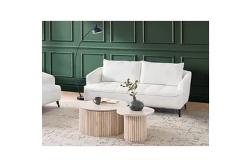 3-sitssoffa Beliani Hobro Brun, Svart NO_BRAND White||Black - Møbler - Sofaer - 3 seter sofa
