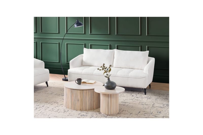 3-sitssoffa Beliani Hobro Brun, Svart NO_BRAND White||Black - Møbler - Sofaer - 3 seter sofa