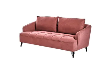 3-sitssoffa Beliani Hobro Brun, Svart Pink - Rosa - Møbler - Sofaer - 3 seter sofa