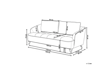 3-sitssoffa Beliani Hobro Brun, Svart Pink - Rosa - Møbler - Sofaer - 3 seter sofa