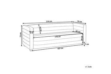 3-sitssoffa Beliani Hofn Beige, svart Beige||Black - Møbler - Sofaer - 3 seter sofa