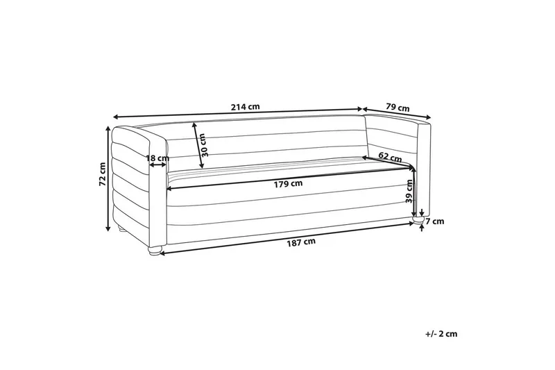 3-sitssoffa Beliani Hofn Beige, svart Beige||Black