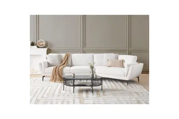 3-sitssoffa Beliani Kansseli Beige, svart White||Black - Møbler - Sofaer - 3 seter sofa