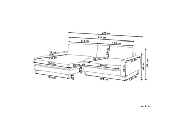 3-sitssoffa Beliani Maloy Högervänd Left-faced - Møbler - Sofaer - Sofaer med sjeselong - 3 seters sofa med divan
