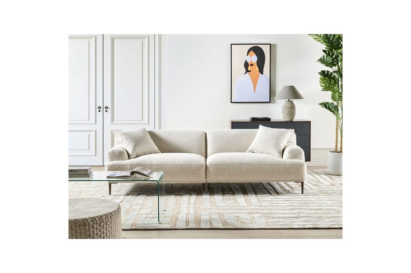 3-sitssoffa Beliani Matila Beige, brun Beige||Brown - Møbler - Sofaer - 3 seter sofa