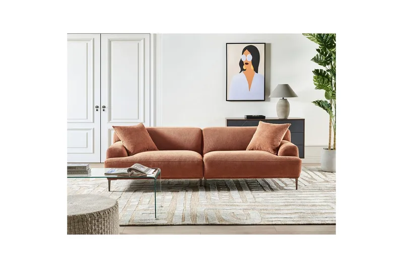 3-sitssoffa Beliani Matila Beige, brun Brown - Møbler - Sofaer - 3 seter sofa