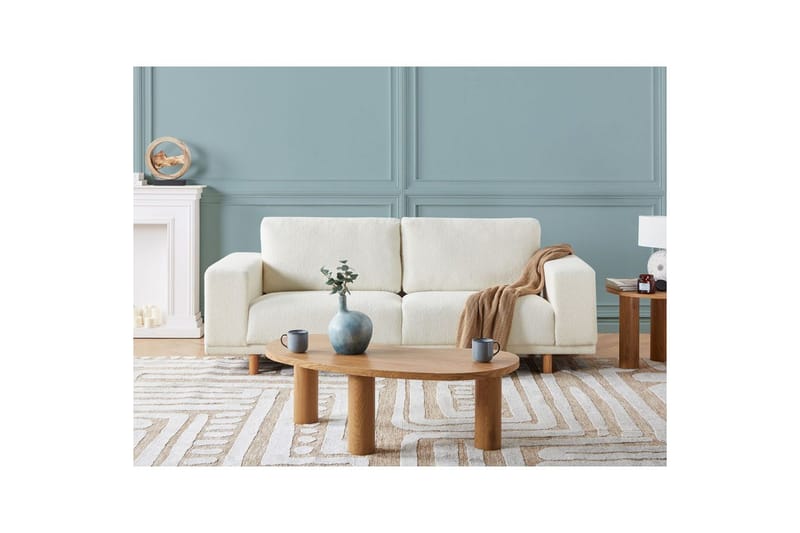3-sitssoffa Beliani Nivala Blå NO_BRAND White - Møbler - Sofaer - 3 seter sofa