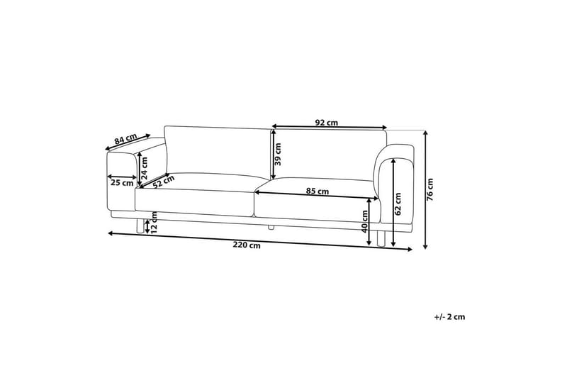 3-sitssoffa Beliani Nivala Blå White - Møbler - Sofaer - 3 seter sofa