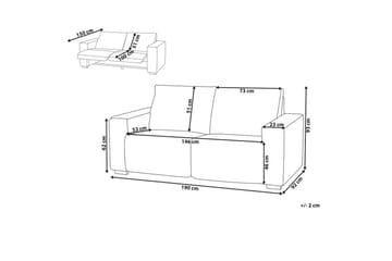 3-sitssoffa Beliani Nukari Orange, Svart Orange - Oransje - Møbler - Sofaer - Reclinersofaer