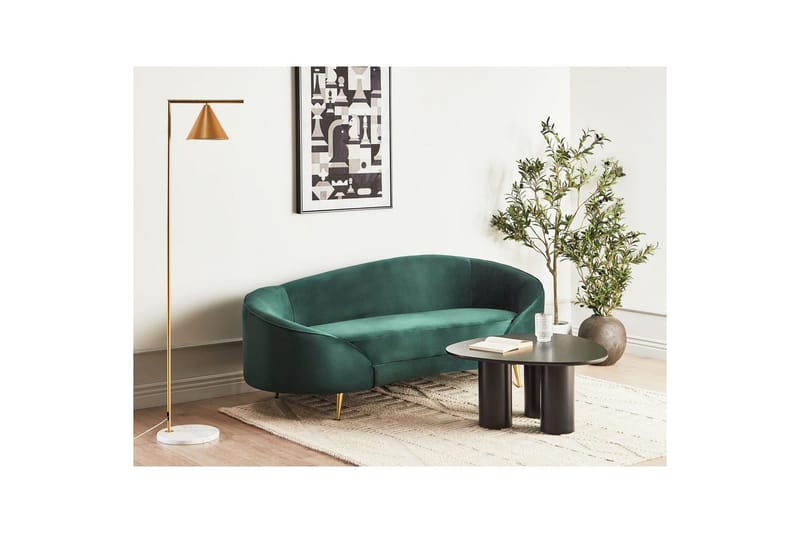 3-sitssoffa Beliani Savar Blå, Svart Dark green||GOLD - Møbler - Sofaer - Fløyelssofaer