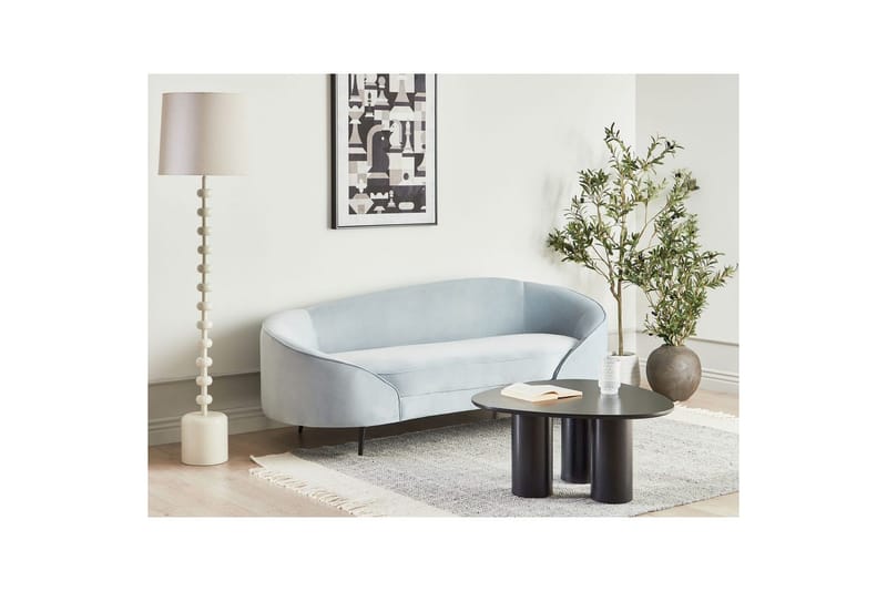 3-sitssoffa Beliani Savar Blå, Svart NO_BRAND blue||Black - Møbler - Sofaer - Fløyelssofaer