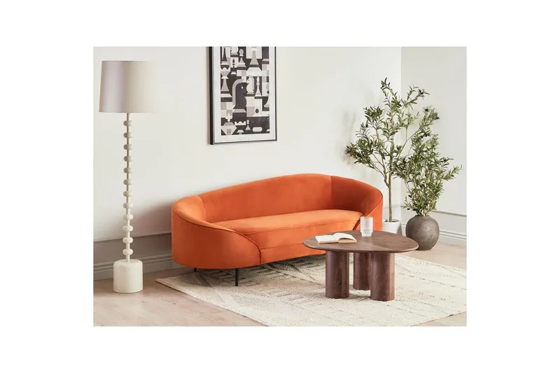 3-sitssoffa Beliani Savar Blå, Svart NO_BRAND Orange||Black - Møbler - Sofaer - 3 seter sofa