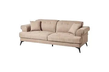 3-sitssoffa Beliani Skive Beige NO_BRAND Beige VALUE_MISSING_2 - Beige - Møbler - Sofaer - 3 seter sofa