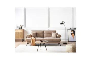3-sitssoffa Beliani Skive Beige NO_BRAND Beige VALUE_MISSING_2 - Beige - Møbler - Sofaer - 3 seter sofa