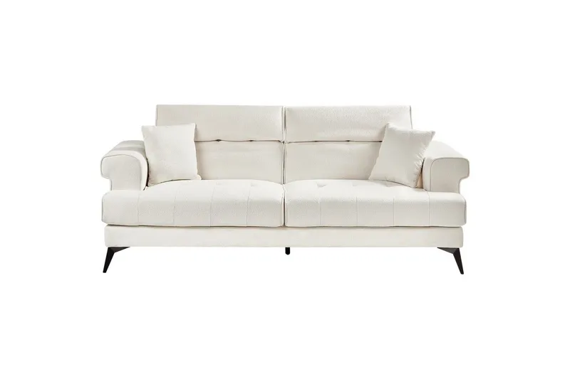3-sitssoffa Beliani Skive Beige NO_BRAND White||Black VALUE_MISSING_3 - Møbler - Sofaer - 3 seter sofa