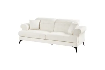 3-sitssoffa Beliani Skive Beige NO_BRAND White||Black VALUE_MISSING_3 - Møbler - Sofaer - 3 seter sofa