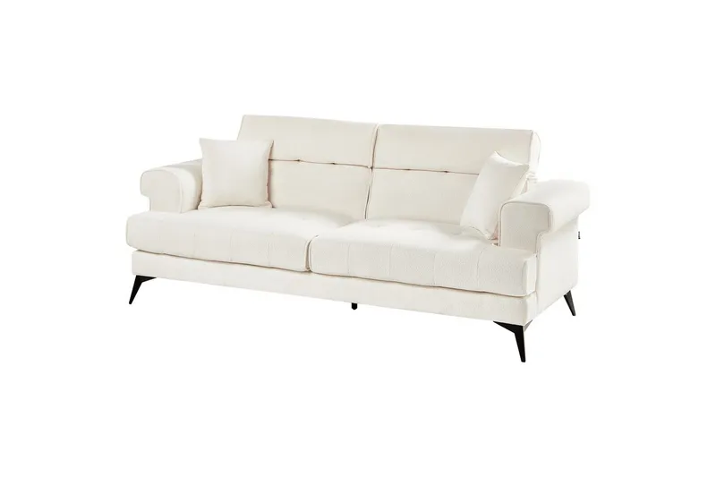 3-sitssoffa Beliani Skive Beige White||Black VALUE_MISSING_3 - Møbler - Sofaer - 3 seter sofa