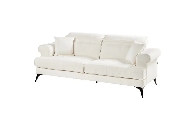 3-sitssoffa Beliani Skive Beige White||Black VALUE_MISSING_3 - Møbler - Sofaer - 3 seter sofa