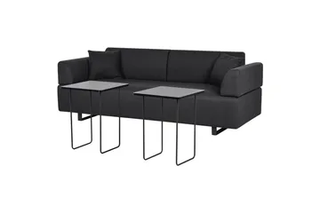 3-sitssoffa Beliani Sokna Beige, svart Black - Møbler - Sofaer - 3 seter sofa