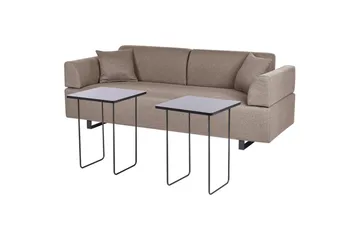 3-sitssoffa Beliani Sokna Beige, svart Brown - Brun - Møbler - Sofaer - 3 seter sofa