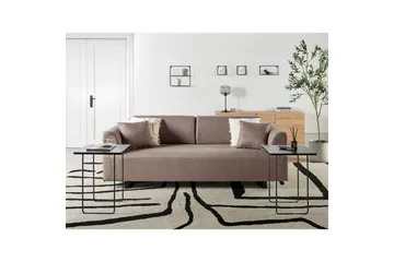 3-sitssoffa Beliani Sokna Beige, svart Brown - Brun - Møbler - Sofaer - 3 seter sofa