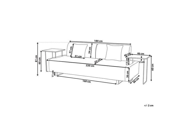 3-sitssoffa Beliani Sokna Beige, svart Brown - Brun - Møbler - Sofaer - 3 seter sofa