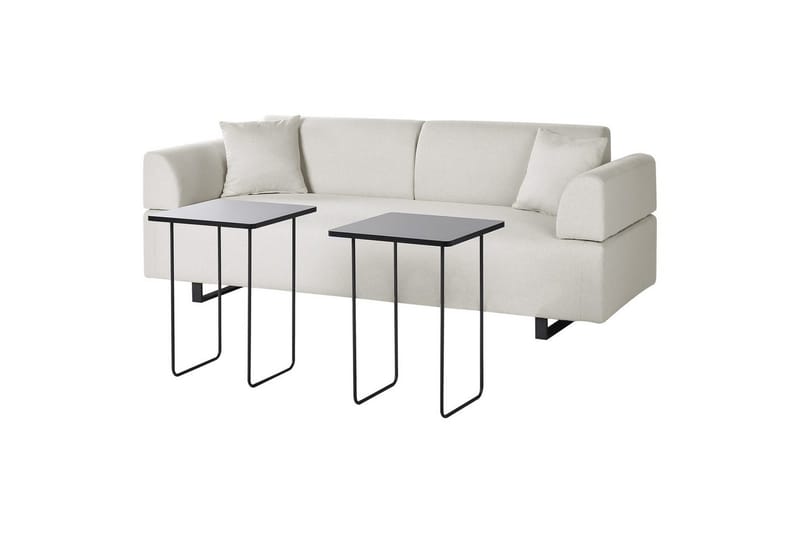 3-sitssoffa Beliani Sokna Beige, svart NO_BRAND Beige||Black - Møbler - Sofaer - 3 seter sofa