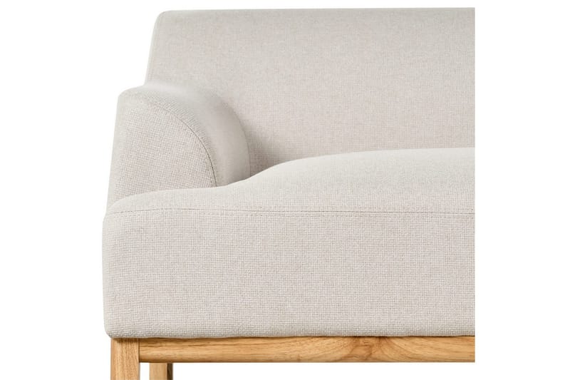 3-sitssoffa Beliani Sosjo Beige, ljust trä Beige||Light colored wood - Møbler - Sofaer - 3 seter sofa