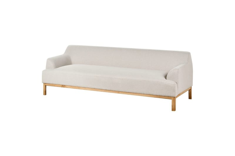 3-sitssoffa Beliani Sosjo Beige, ljust trä Beige||Light colored wood - Møbler - Sofaer - 3 seter sofa